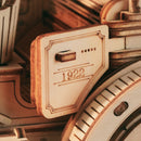 Een deurtje aan de zijkant van de Robotime Vintage Classic Car