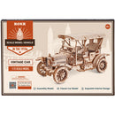 Voorkant verpakking van de Robotime Vintage Classic Car, houten bouwpakket van een iconische oldtimer auto
