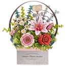 Productfoto van de Robotime Wooden Flower Basket, houten bouwpakket van een mandje met houten bloemen