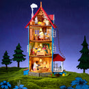 Sfeervolle presentatie van de Rolife Moominhouse, bouwpakket voor een Moomin miniatuurhuisje van vier verdiepingen 
