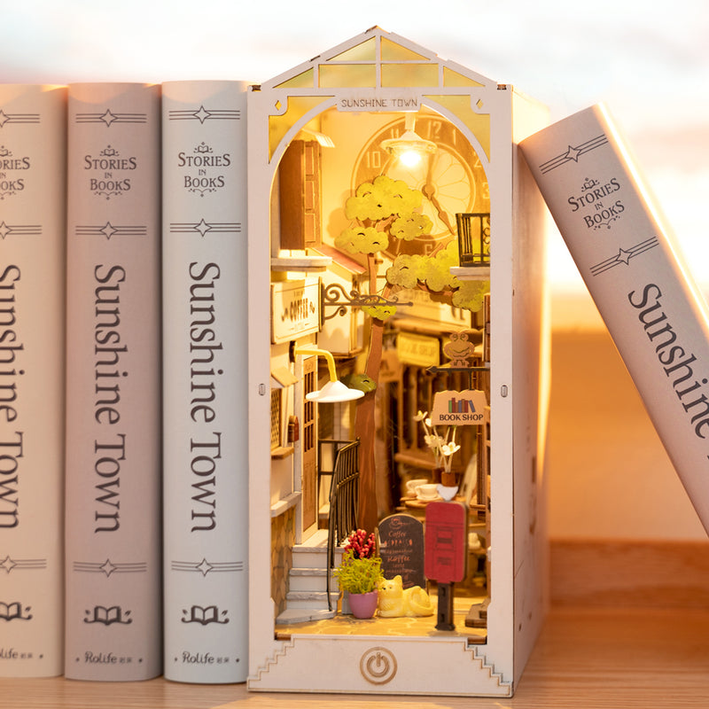 ROBOTIME Book Nook Coin Floral avec Lumières LED, Booknook Maison ROBOTIME Book Nook Coin Floral avec Lumières LED, Booknook Maison
