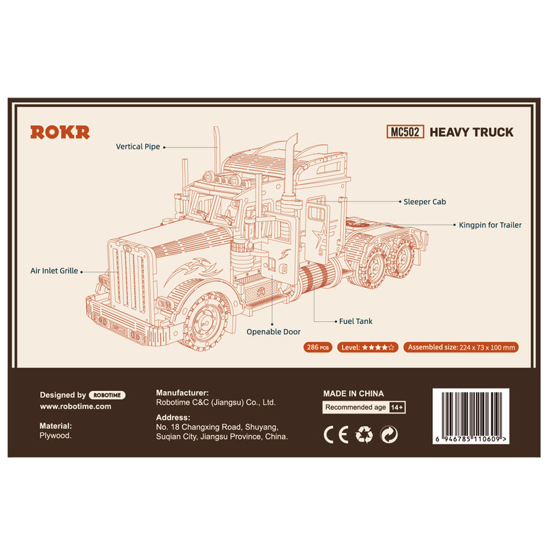 Caminhão Truck - Quebra Cabeça 3D diy - Madeira - MC502 - Robotime - Kits e  Gifts